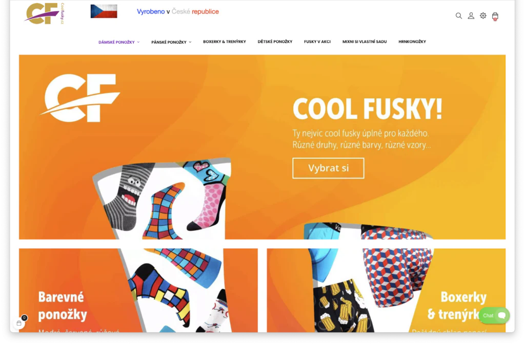 Ukázka realizovaného e-shopu