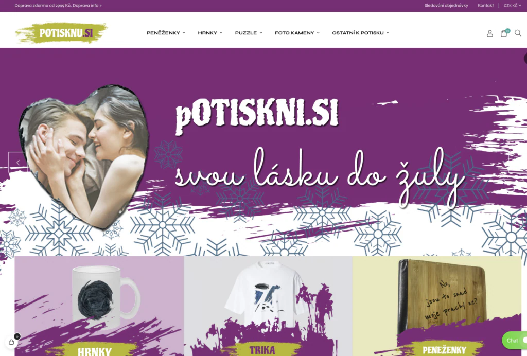 Ukázka webu pro potisk