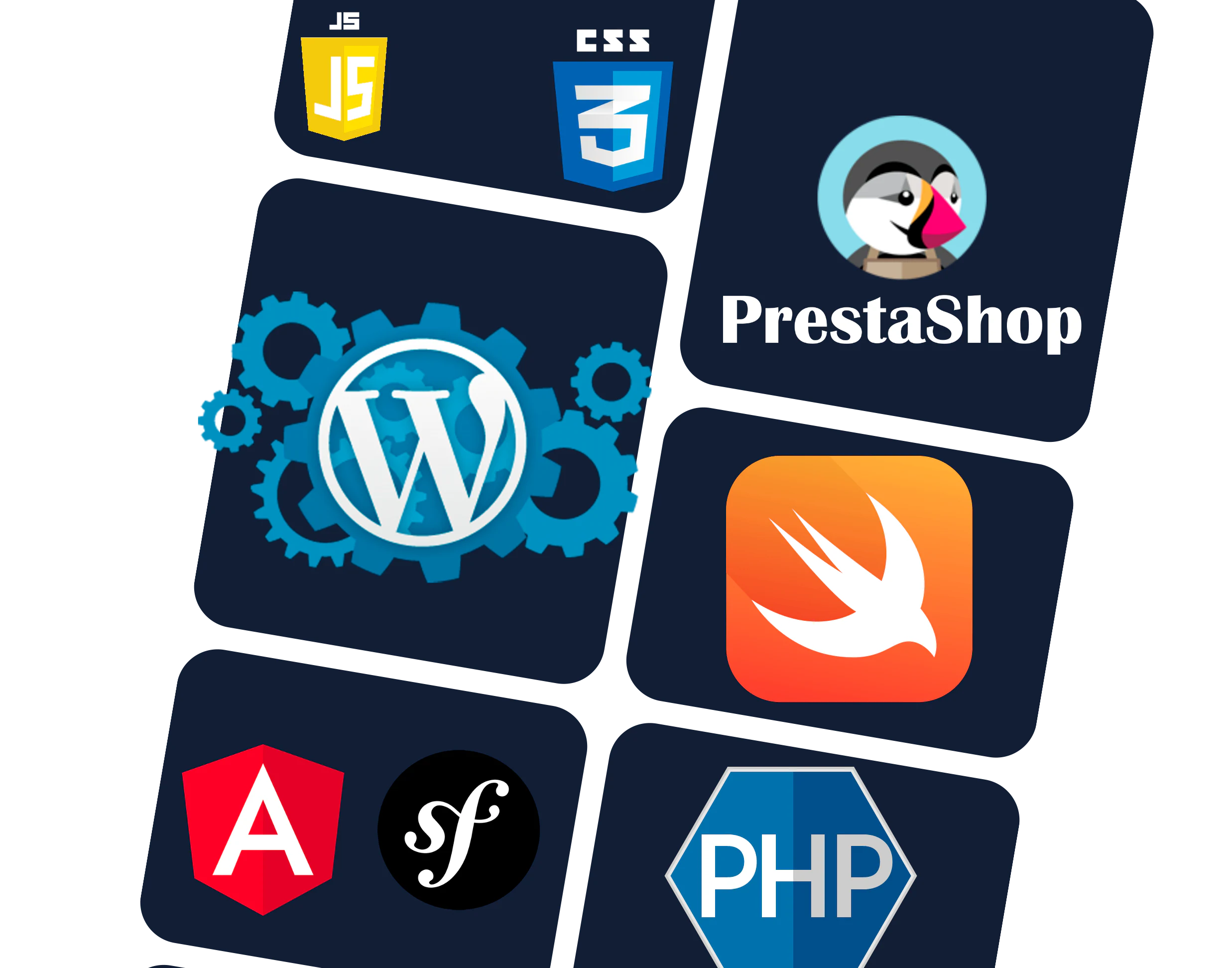 JavaScript, CSS, PrestaShop, WordPress, Swift, Angular, Symfony a PHP